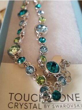 AUTHENTIC Swarovski Touchstone Multicolor Double Row Glam Ice Bracelet NWT